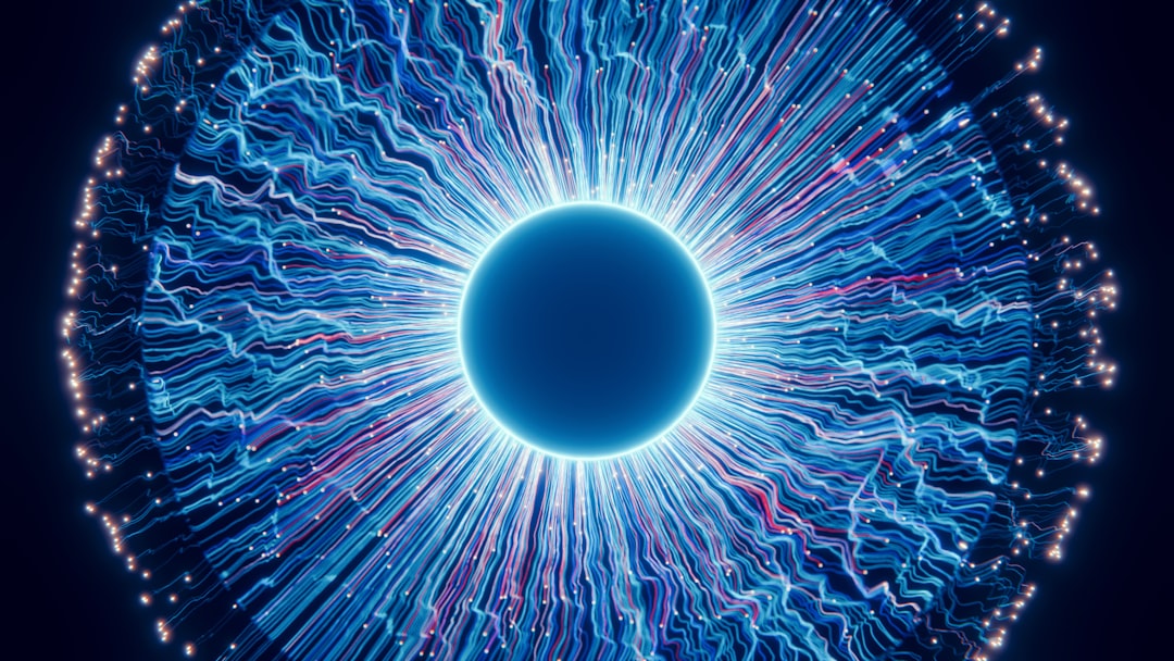 Abstract data string forming an eye